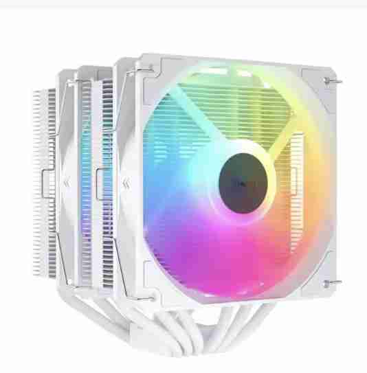 雅浚 E6W 6热管 双塔双扇 RGB 白色