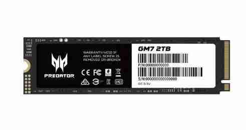 宏碁 GM7 2T PCIE 4.0 读7200写6300