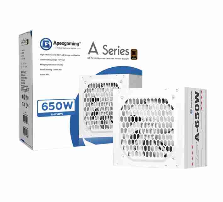 艾湃电竞 A-650 650W铜牌直出白色 五年质保