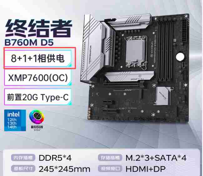 铭瑄 B760M 终结者 WIFI6 D5
