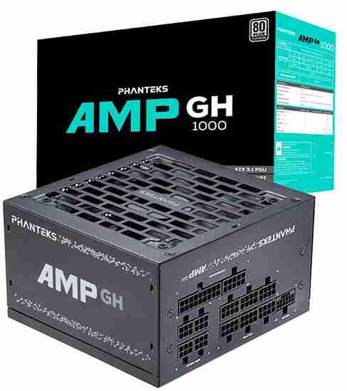 追风者 AMP GH1000 1000W 白金牌全模组 ATX3.1 蟒纹线 黑色