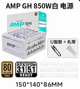 追风者 AMP GH850 850W 金牌全模组 ATX3.1 蟒纹线 白色