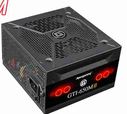 艾湃电竞 GTI650黑色 650W金牌全模组 ATX3.1 十年质保 压纹线