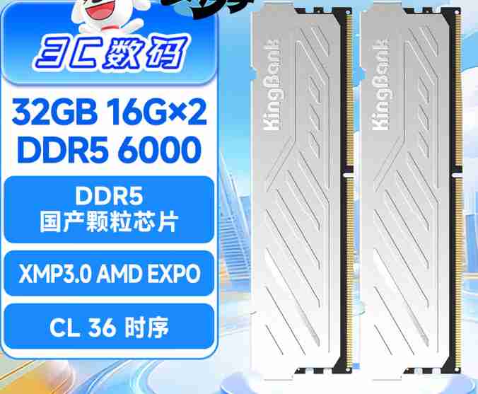 金百达 银爵 16G 6000 D5 C36 长鑫