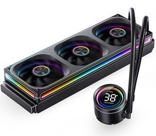 乔思伯 TH360 黑色 ARGB 千层镜风扇 冷头数显