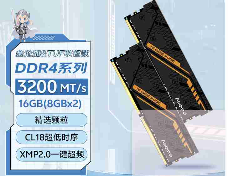 阿斯加特 海姆达尔 24G 6000 C36 黑厚甲 三星颗粒
